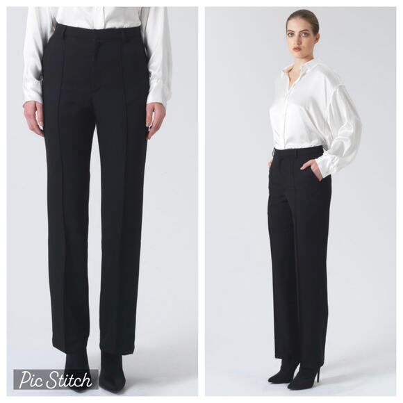 Katharine Hamnett London Black Dina High Rise Wool Trousers
